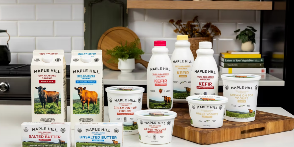 Maple Hill Creamer products on a kitchen counter